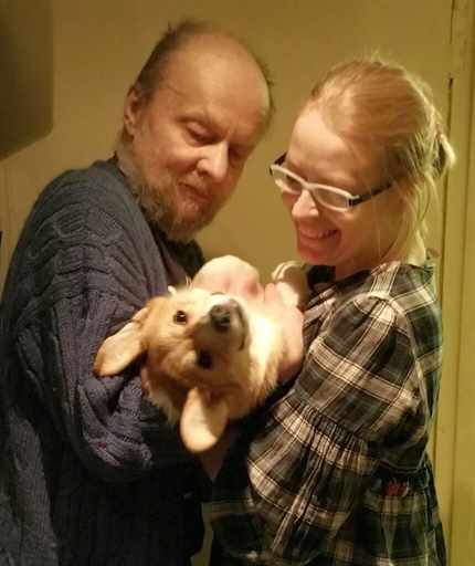 Женя Козловский с женой Еленой и собакой Вилли